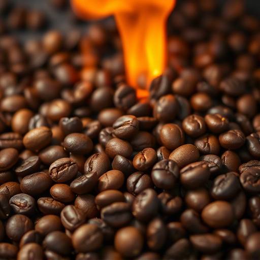 Close-up of coffee beans being roasted, highlighting the focus on quality and freshness at The Daily Grind.